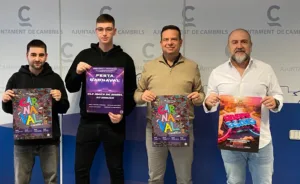 El Carnaval de Cambrils incorpora un vespreig a la plaça del Pòsit L’alcalde de Cambrils, Oliver Klein; el regidor de Festes, Alfredo Clúa; el president de la Colla Jove, Dídac Muñoz, i el vicepresident de l’entitat, Marc Ivars, han presentat el programa