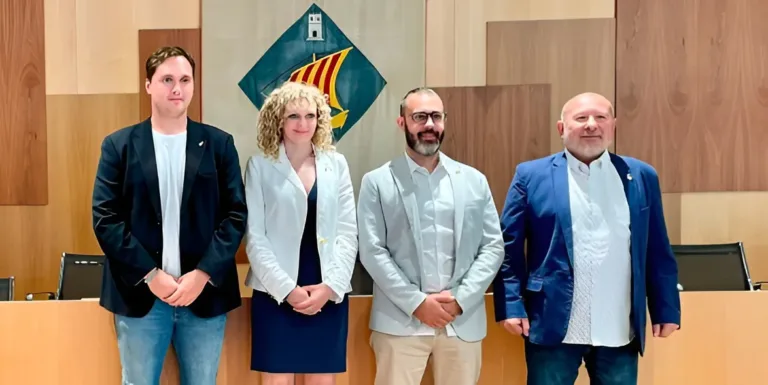 Los cuatro concejales de ERC en Salou, Marc Riverola, Elena Zhukova, Sebastià Domínguez y Marçal Curto