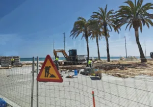 El paseo de La Pineda en obras, este martes