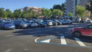 Aparcamiento de zona azul en Salou