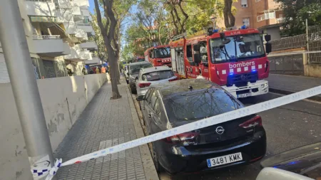 La zona del incendio, acordonada