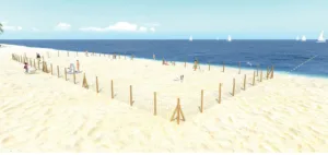 Imagen de cómo quedará el espacio para perros en la playa de La Pineda