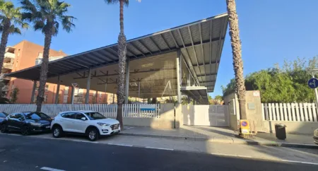 La estructura de la cubierta de la escuela Santa Maria del Mar