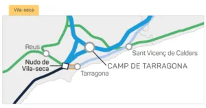 Transportes adjudica la seguridad del cambiador de ancho de Vila-seca por cerca de 16 millones Esquema del nuevo trazado