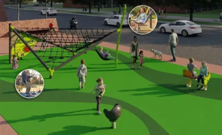 Imagen virtual del parque infantil de la plaza Andalusia de Salou